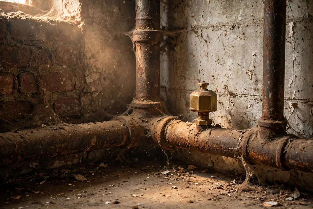 Steam pipes in a Bellefonte basement