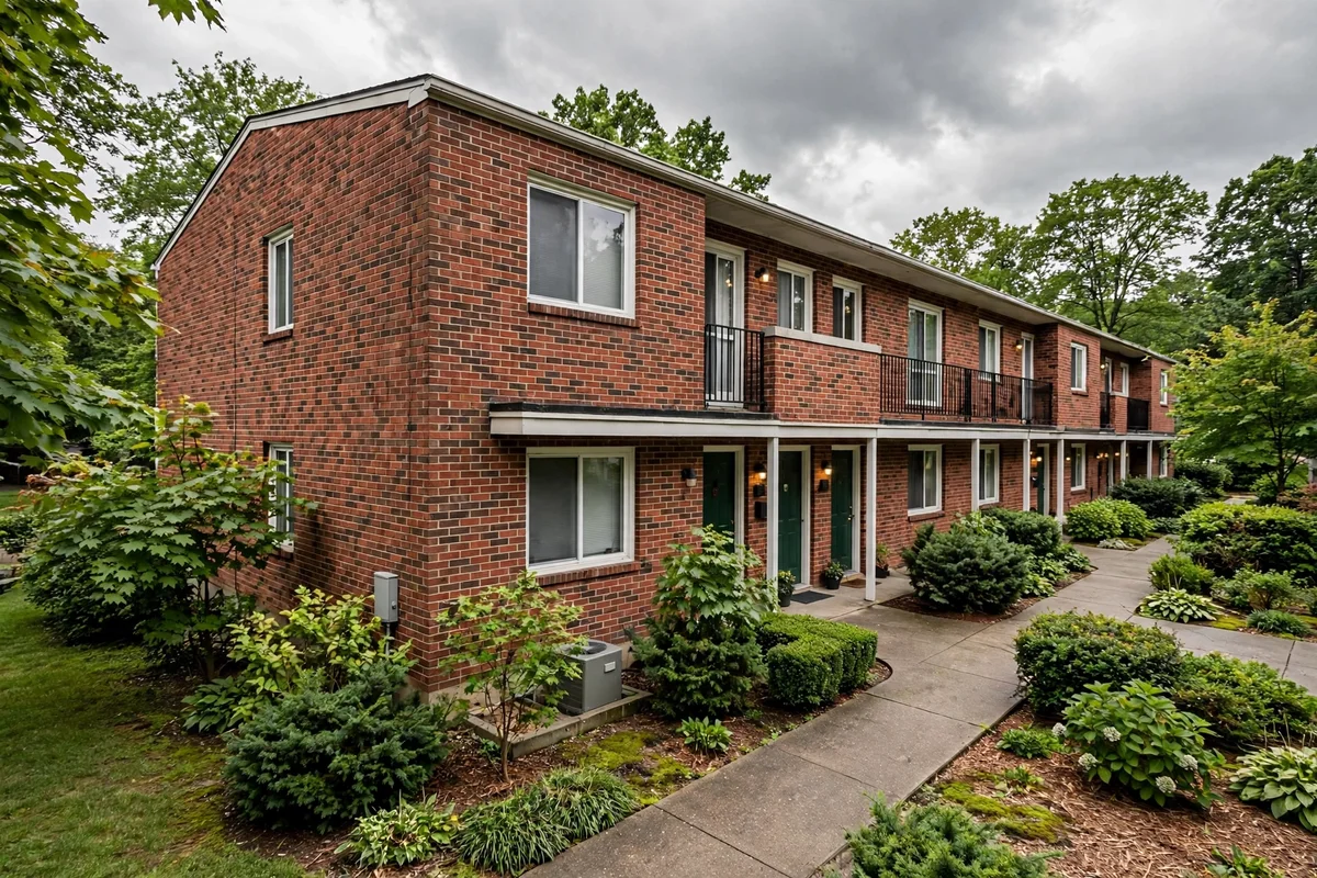 Garden apartment building in Brookside