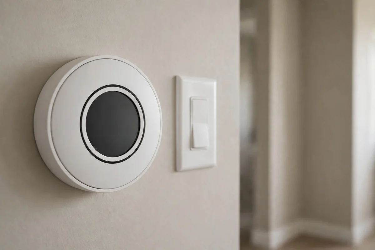 Wall thermostat in a Brookside home