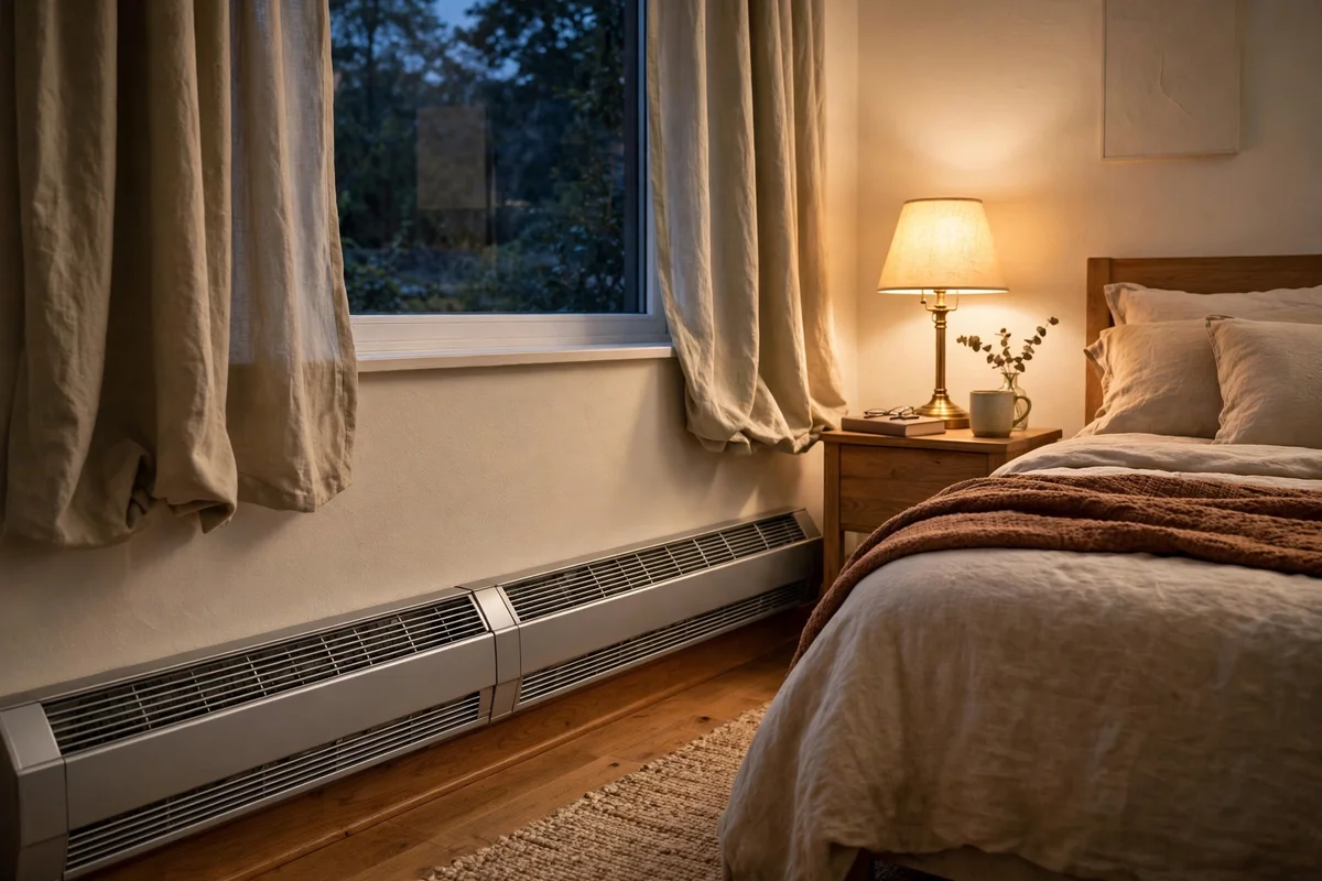 Baseboard heaters in a Seaford bedroom