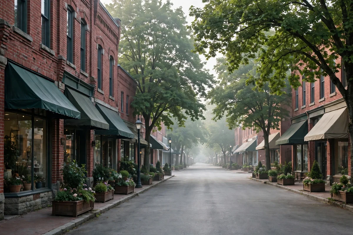Main street storefronts in Seaford
