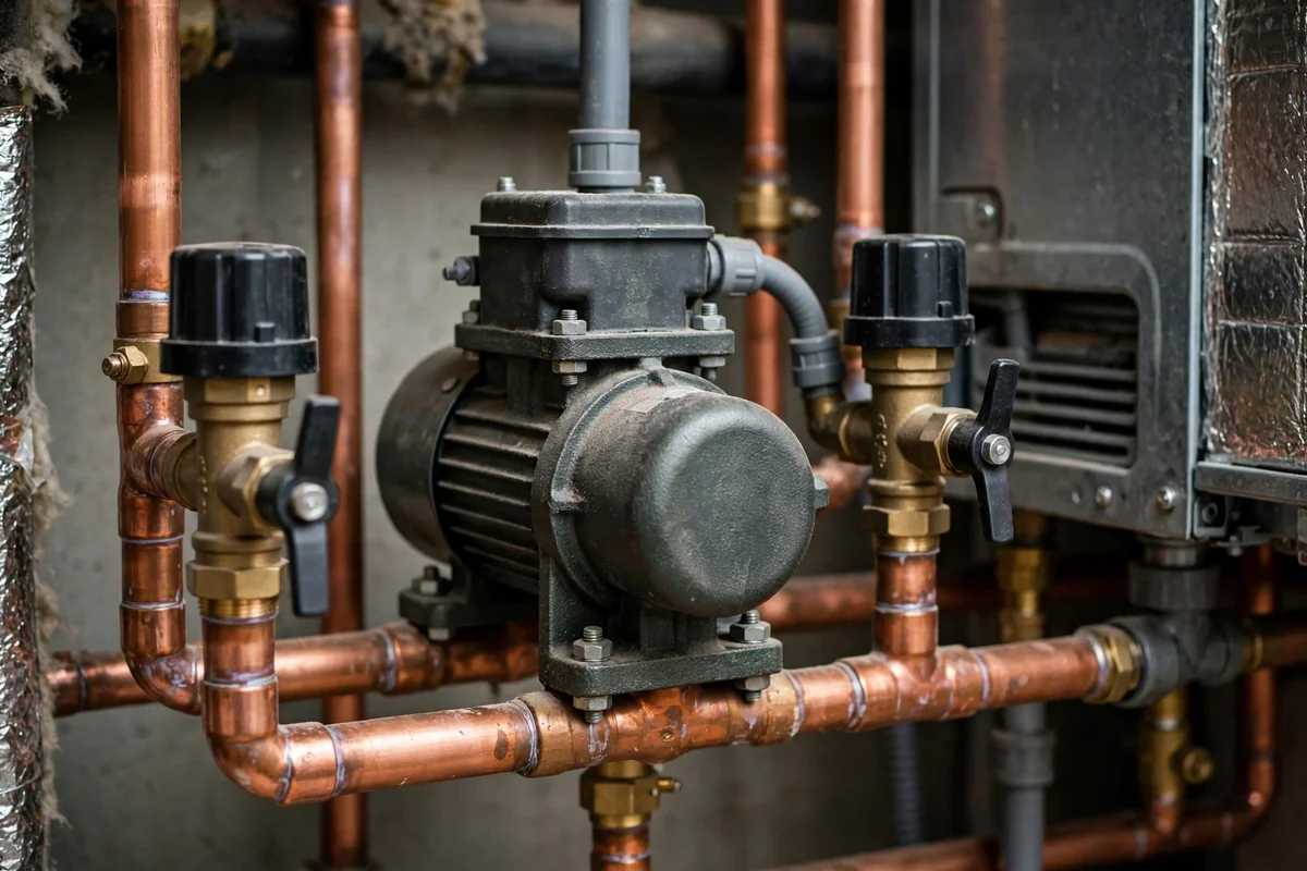 Heating circulator pump and zone valves on copper pipes